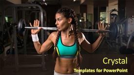  Presentation with weight - Cool new presentation theme with fit-young-woman-with-weight backdrop and a wine colored foreground