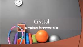  Presentation with physiotherapy - PPT theme having fitball - different physiotherapy equipment in room background and a gray colored foreground