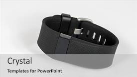  Presentation with activity - Presentation design with fitbit - activity fitness tracker wristband background and a light gray colored foreground
