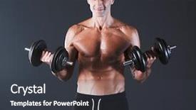  Presentation with working - Beautiful PPT layouts featuring fitnes - handsome muscular man working backdrop and a dark gray colored foreground