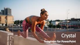  Presentation with yoga and meditation - Cool new slide deck with fitnes - yoga meditation exercise woman relax backdrop and a  colored foreground