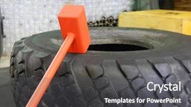  Presentation with tyre - Slide deck with fitnes hummer and truck tyre background and a dark gray colored foreground