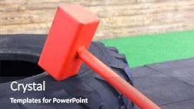  Presentation with tyre - Amazing PPT theme having fitnes hummer and truck tyre backdrop and a tawny brown colored foreground