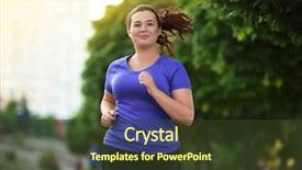  Presentation with weight loss - Slide deck consisting of fitness - overweight young woman jogging background and a tawny brown colored foreground