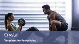  Presentation with abdominal - Beautiful presentation theme featuring fitness - side view of a muscular backdrop and a ocean colored foreground