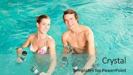  Presentation with aerobics - Amazing theme having aerobics under water in swimming backdrop and a seafoam green colored foreground