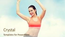  Presentation with teenage girl - Audience pleasing presentation design consisting of fitness and diet concept - smiling backdrop and a cream colored foreground