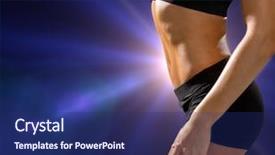  Presentation with diet - PPT layouts enhanced with fitness and diet concept - close up of beautiful athletic female abs in sportswear background and a navy blue colored foreground