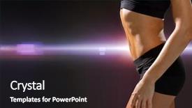  Presentation with diet - Amazing slides having fitness and diet concept - close up of beautiful athletic female abs in sportswear backdrop and a dark gray colored foreground