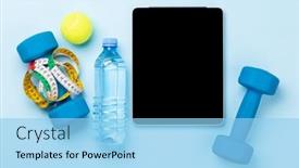  Presentation with diet - Presentation design having fitness-and-healthy-diet-concept background and a light blue colored foreground