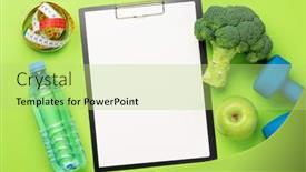  Presentation with diet - Presentation featuring fitness-and-healthy-diet-concept background and a yellow colored foreground