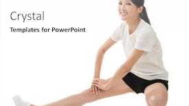  Presentation with stretch - Cool new PPT theme with fitness asian girl doing stretch backdrop and a white colored foreground