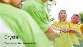  Presentation with sports festival - Cool new PPT layouts with fitness at a sports festival backdrop and a mint green colored foreground