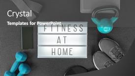  Presentation with resistance - Presentation design enhanced with fitness-at-home-strength-training background and a dark gray colored foreground