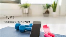  Presentation with online app - Slides enhanced with fitness-at-home-workout-exercises background and a soft green colored foreground