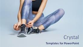  Presentation with exercise sport - Beautiful PPT layouts featuring fitness-athletes-feet-close-up backdrop and a sky blue colored foreground