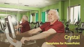  Presentation with spinning - Cool new theme with fitness bike in fitness center backdrop and a tawny brown colored foreground