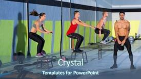  Presentation with black people boxing - PPT theme consisting of fitness box jump people group background and a ocean colored foreground