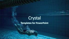  Presentation with swimming pool - Cool new presentation with fitness center - fit swimmer training by himself backdrop and a ocean colored foreground