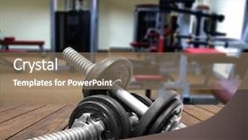  Presentation with stationary - Cool new presentation with fitness center - gym weights and stationary equipment backdrop and a coral colored foreground