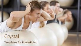  Presentation with office ergonomics man worker exercising - Theme enhanced with fitness center - man performing back extension exercise background and a lemonade colored foreground