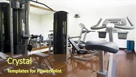  Presentation with club - Theme consisting of fitness center - sport club background and a tawny brown colored foreground
