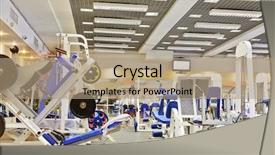  Presentation with fitness - Cool new presentation theme with fitness center with traineger equipments backdrop and a coral colored foreground