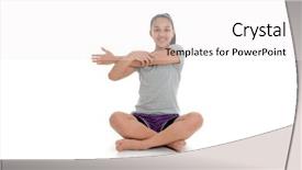  Presentation with yoga - Colorful PPT layouts enhanced with fitness children - girl doing yoga pose backdrop and a white colored foreground