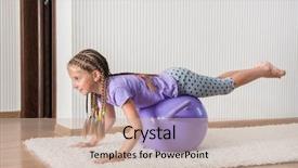  Presentation with children fitness - Cool new slide set with fitness children - smiling girl with african braids backdrop and a soft green colored foreground