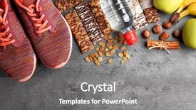  Presentation with energy bars - Cool new PPT layouts with fitness chocolate - composition with cereal energy bars backdrop and a gray colored foreground