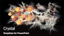  Presentation with woman fighting for her rights - Amazing slide deck having fitness chocolate - fit young woman fighting off backdrop and a black colored foreground