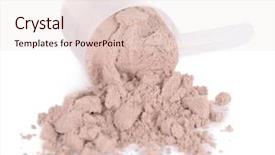  Presentation with whey protein - Presentation with fitness chocolate - whey protein powder in scoop background and a lemonade colored foreground