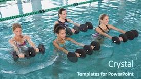  Presentation with aqua - Cool new theme with fitness class doing aqua aerobics backdrop and a ocean colored foreground