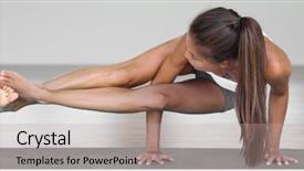  Presentation with exercise class - Cool new slides with fitness class doing eight angle backdrop and a mint green colored foreground