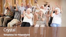  Presentation with carer - Slides with fitness class in retirement background and a coral colored foreground