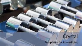  Presentation with row of air conditioners - Slide set consisting of fitness club - picture shows a row background and a seafoam green colored foreground