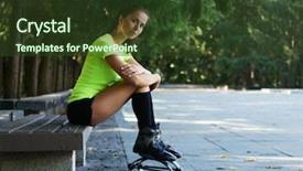  Presentation with sports coach - Theme enhanced with fitness coach in special shoes background and a tawny brown colored foreground