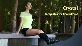  Presentation with sports coach - Cool new theme with fitness coach in special shoes backdrop and a tawny brown colored foreground