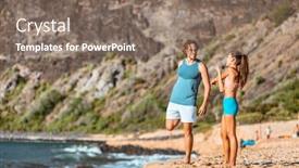  Presentation with cardio - Amazing theme having fitness-couple-doing-stretching-exercises backdrop and a violet colored foreground