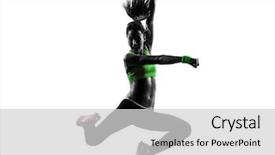  Presentation with fitness - Slide deck consisting of fitness dancing jumping in silhouette background and a light gray colored foreground