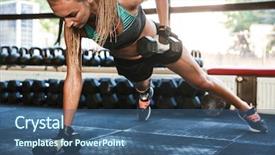 Presentation with prosthesis - Amazing presentation having fitness disabled sportsgirl with prosthesis backdrop and a  colored foreground