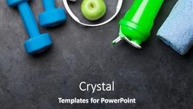  Presentation with workout - Slide deck enhanced with fitness-equipment-on-a-stone background and a dark gray colored foreground