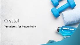  Presentation with fitness - Slide deck consisting of fitness-equipment-on-a-stone background and a white colored foreground