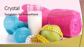  Presentation with diet - Slide deck enhanced with fitness exercise and diet food background and a lemonade colored foreground