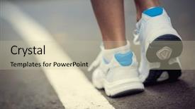  Presentation with sneakers - Colorful slide set enhanced with fitness exercise shoes - legs in sneakers backdrop and a mint green colored foreground