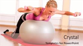  Presentation with exercise kids kid doing fitness - Beautiful slides featuring fitness exercise with fit ball backdrop and a  colored foreground