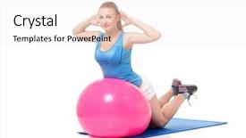  Presentation with exercise kids kid doing fitness - Audience pleasing PPT theme consisting of fitness exercise with fitness-ball backdrop and a  colored foreground