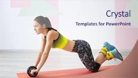  Presentation with fitness - Slides featuring fitness exercise with roller wheel background and a sky blue colored foreground