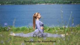  Presentation with exercises - Presentation theme enhanced with fitness-exercises-sports-woman-doing background and a violet colored foreground