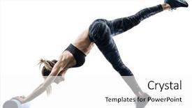  Presentation with pilates - Slides with fitness foam roller exercises silhouette background and a white colored foreground